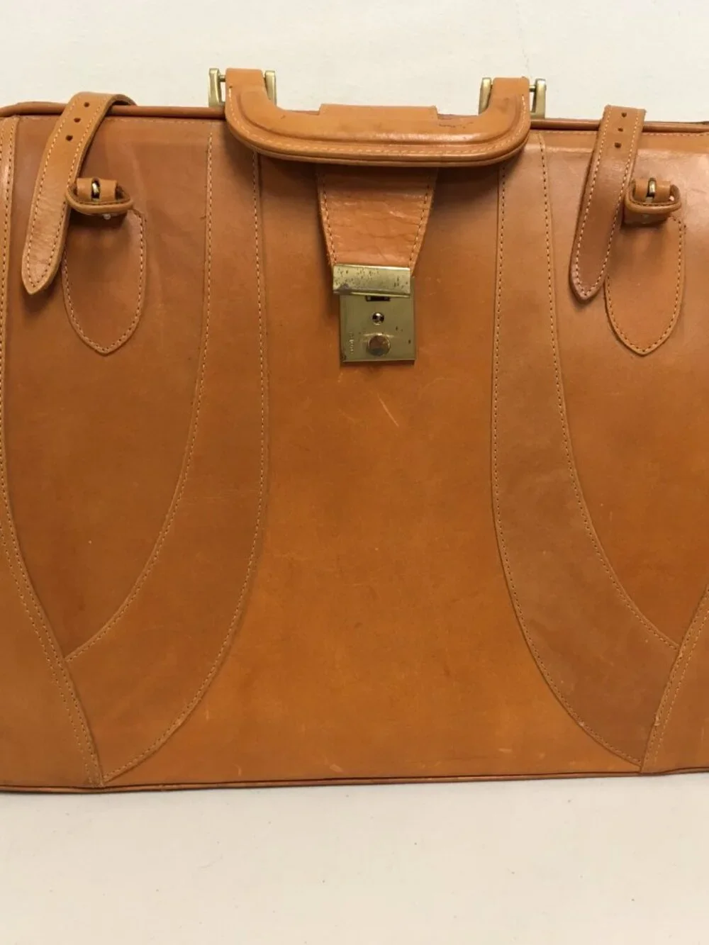 Tweeds belting leather briefcase doctors lawyer bag new Vintage
